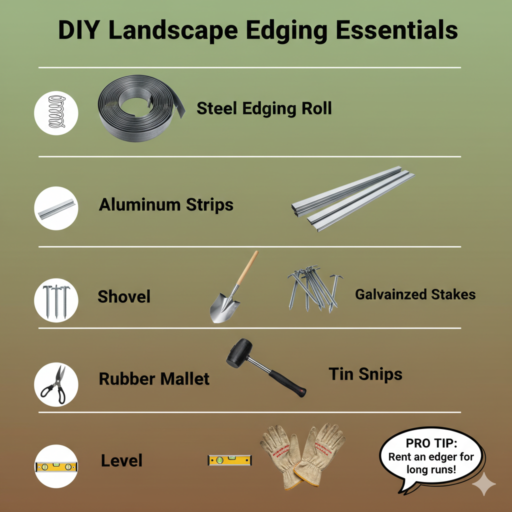 how to install metal edging for landscaping