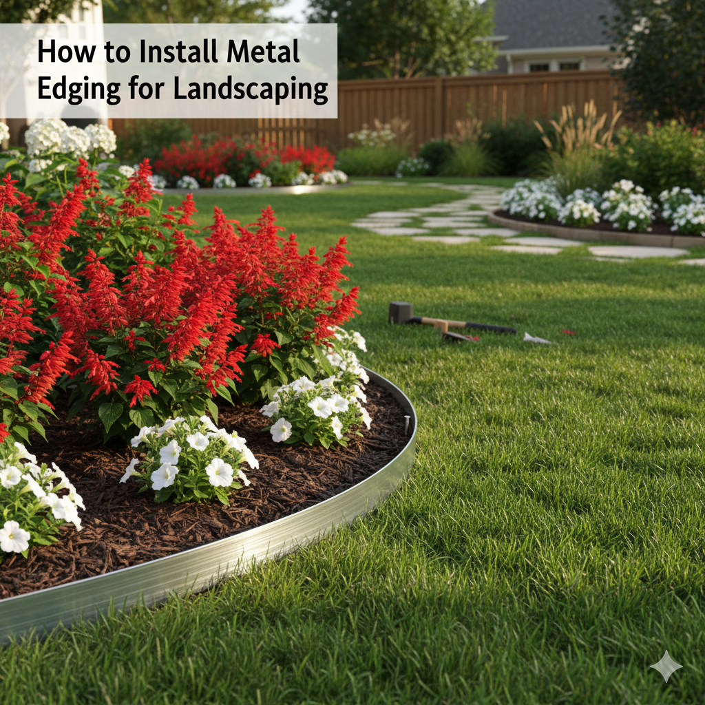 how to install metal edging for landscaping